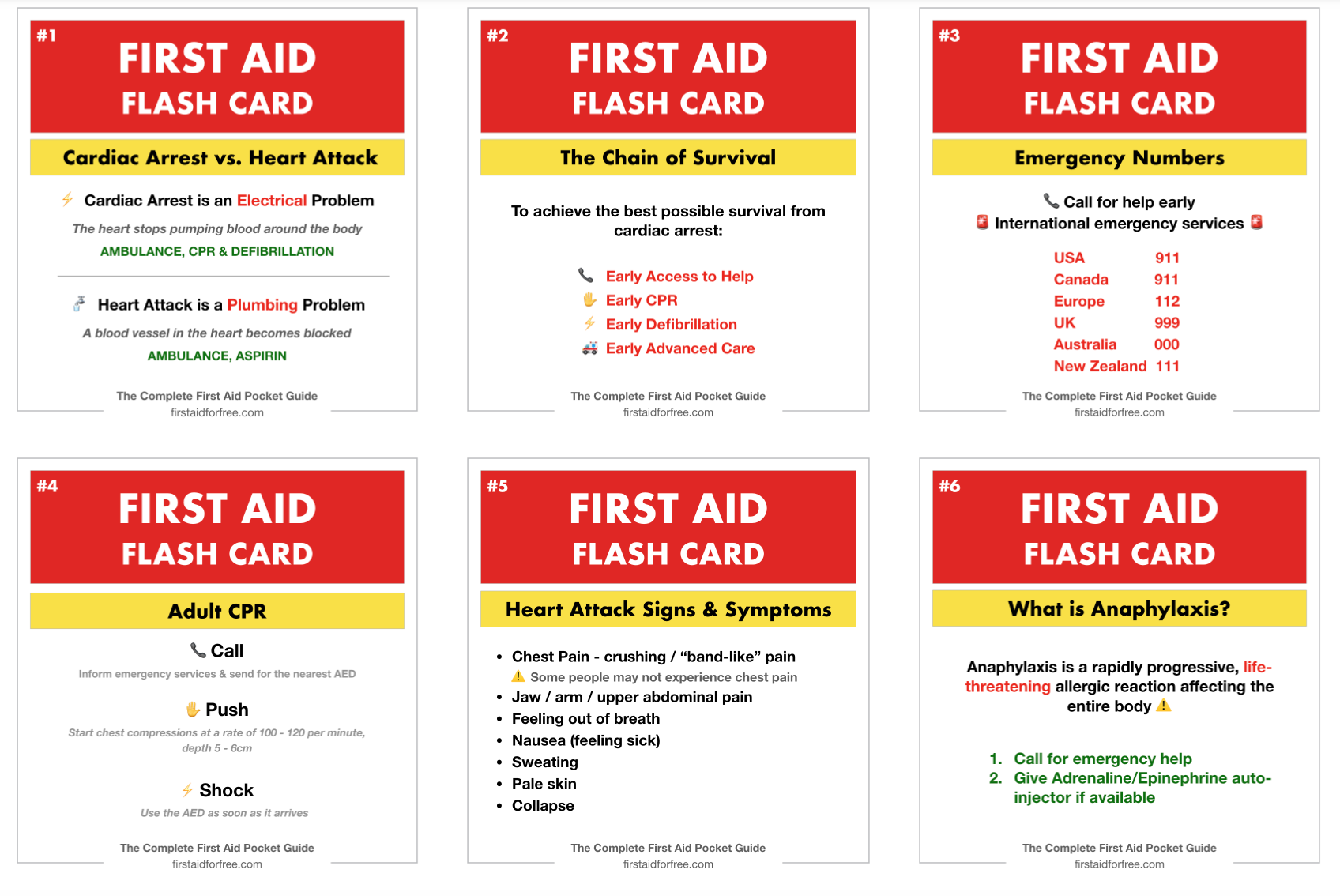 Free First Aid Flashcards First Aid For Free