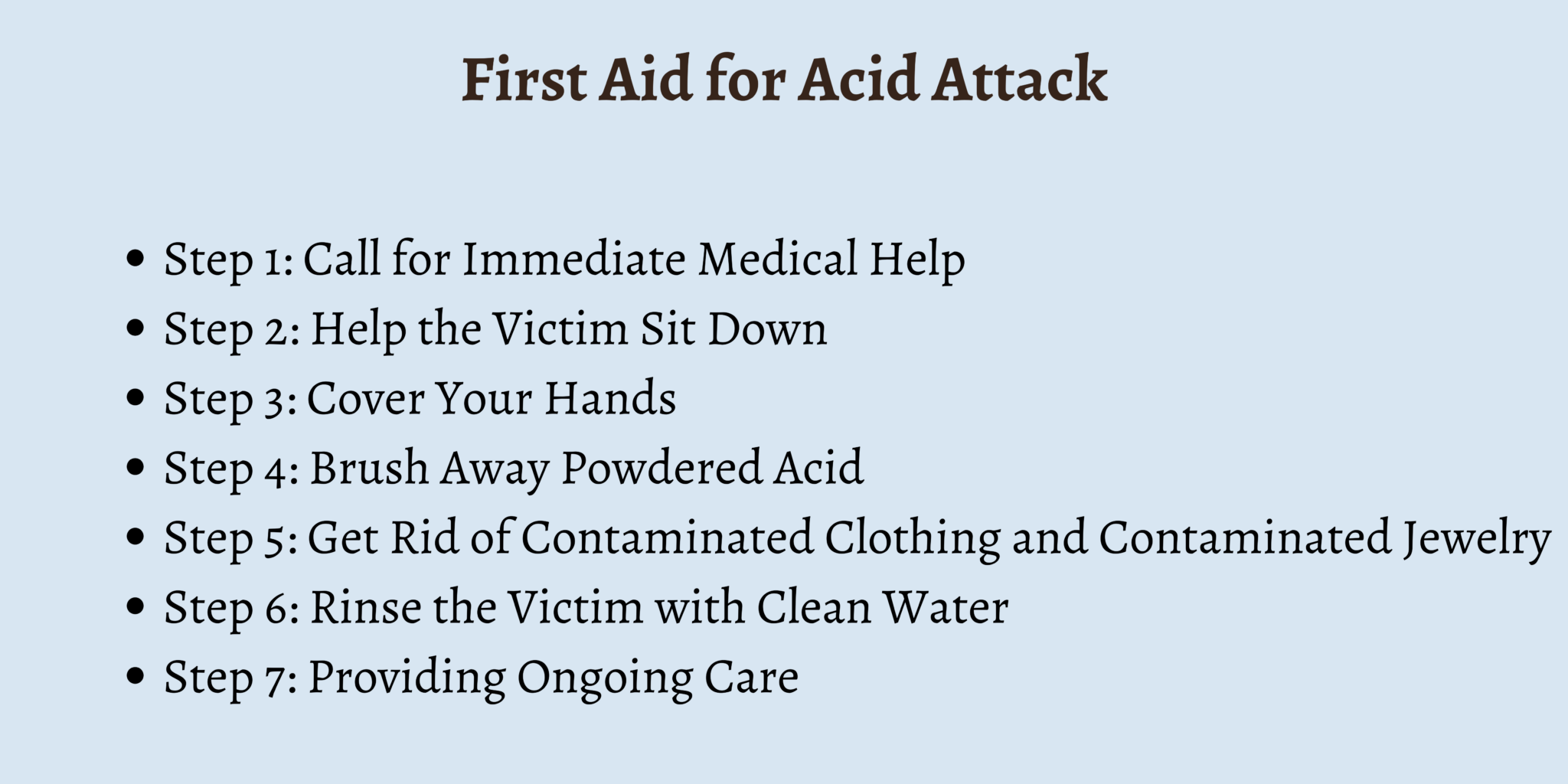 First Aid for Acid Attack: 7 Rapid Responses - First Aid for Free