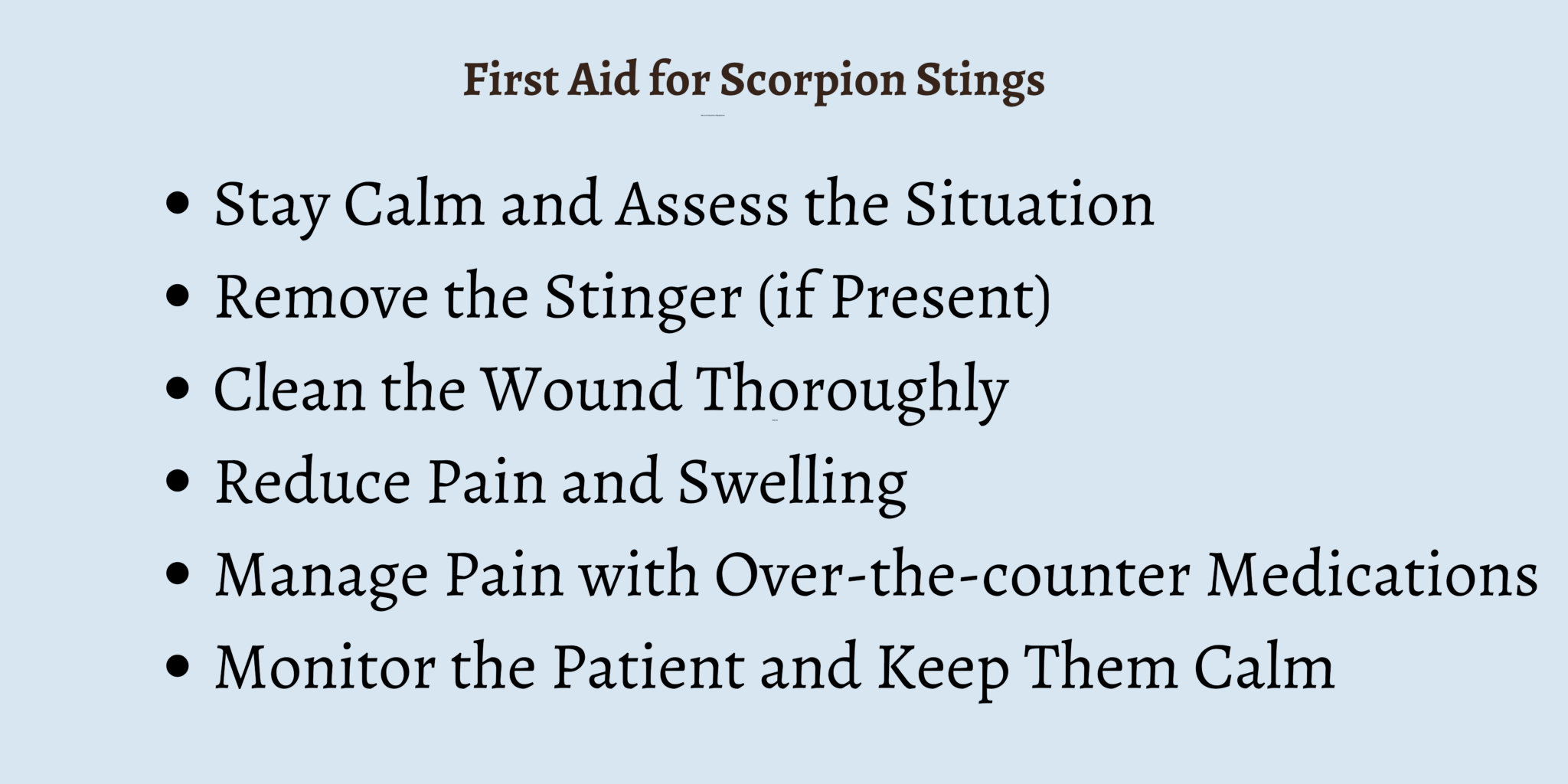 First Aid for Scorpion Stings: 6 Effective Relief Tips - First Aid for Free